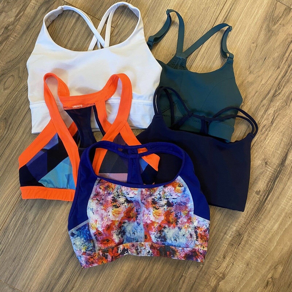 5 Piece Lot Athleta Lululemon Womens Bra Activewear Sports Bra Strappy Back Xs 4